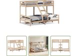 The Living Store Letto A Castello 80X200/140X200 Cm Legno Massiccio Di Pino