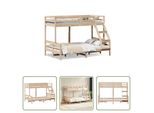 The Living Store Letto A Castello 80X200/120X200 Cm Legno Massiccio Di Pino