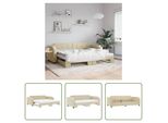 The Living Store Lettino Allungabile Con Materassi Panna 100X200 Cm In Tessuto