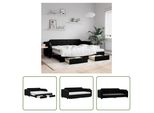 The Living Store Letto Da Giorno Allungabile Con Cassetti Nero 100X200 Cm In Tessuto