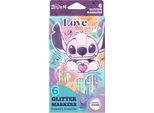 Create Magiche Opere D'arte Con Questo Set Di 6 Pennarelli Glitterati Pastello Stitch, Perfetti Per Lo Scrapbooking E I Progetti Creativi!