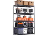 Scaffalatura Per Magazzini Succebuy, Capacità Di Carico Di 1366 Kg, Scaffale Per Garage A 5 Livelli Per Impieghi Gravosi, 50,8 Cm P X 121,9 Cm L X 182,9 Cm A, Scaffale In Metallo Regolabile, Nero