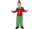Smiffys - Costume Per Bambini - Design Natalizio SM1259 (110-116) (Rosso/Verde)