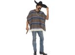 Smiffys - Poncho Da Uomo "Dall'aspetto Autentico"" SM1533 (Taglia Unica) (Colorato/Blu)"
