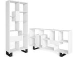 Libreria Scaffale, 67X31X174Cm, Design Industriale, Bianco