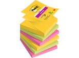 Post-It® Super Sticky Z-Notes - Collezione Carnevale - 76 Mm X 76 Mm - 90 Fogli/Tappetino - 6 Blocchetti/Confezione