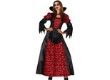 Vampiro Halloween Contessa Costume Nobile Aspetto Oscuro Nobiltà Dracula Conte Notte Raccapricciante, Taglia: 44 - 46 (Xl) Colore: Rosso