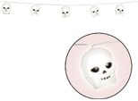 Halloween Skull Garland Horror Decorazione Ghirlanda Elettrica Illuminazione Spaventosa Festa Evidenzia Atmosfera Festosa, Colore: Bianco