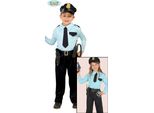 Polizia Avventura Set Uniforme Cappello Cravatta Accessori Carnevale Costume Bambini Gioco Di Ruolo, Taglia: 110/116 Colore: Blu