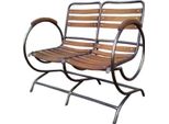 Casa Padrino Panca Da Giardino Nostalgica Marrone 100 X 70 Cm - Panca Liberty Con Braccioli