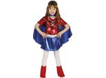 Costume Da Supereroe Avventuroso Per Bambini Carnevale Con Maschera A Cappuccio In Rosso Blu, Taglia: 110/116 Colore: Blu