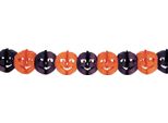 Halloween Zucca Ghirlanda Decorazione Spaventoso Partito Nero Arancione Top Hat Zucca Facce Decorazione Casa, Colore: Arancione