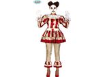 Costume Di Halloween Da Clown Per Adulti Clown Dell'orrore Aspetto Spaventoso Festa Di Carnevale Sanguinoso Inquietante Spettacoli Horror Masquerade Circo, Taglia: 42 - 44 (L) Colore: Beige