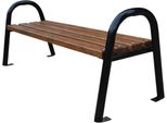 Panca Da Giardino Casa Padrino Marrone Scuro / Nero 150 X 44 X H. 64 Cm - Panca Moderna In Legno Massiccio Con Gambe In Acciaio - Panca Da Giardino - Panca Da Parco - Mobili Da Giardino