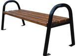 Panca Da Giardino Casa Padrino Marrone Scuro/Nero 180 X 44 X H. 64 Cm - Panca Moderna In Legno Massiccio Con Gambe In Acciaio - Panca Da Giardino - Panca Da Parco - Mobili Da Giardino