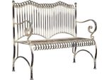 Casa Padrino Panca Da Giardino In Stile Liberty Beige Antico 125 X 55 X H. 115 Cm - Panca In Ferro Battuto Fatta A Mano - Panca Con Braccioli - Mobili Da Giardino In Stile Barocco E Liberty