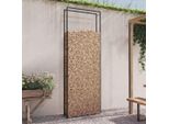 The Living Store Porta Legna Nero Opaco 110X28X312 Cm Acciaio