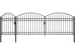 The Living Store Cancello Da Giardino Ad Arco In Acciaio 1,75 X 5 M Nero