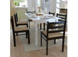 The Living Store Sedie Da Pranzo 6 Pz. Legno Massiccio E Velluto Marrone