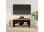 The Living Store Mobile Tv 85X33X43,5 Cm In Legno Massiccio Di Mango