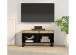 The Living Store Mobile Tv 85X33X43,5 Cm In Legno Massiccio Antico