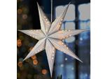 Brubaker Stella Di Natale 3D Da Appendere - Stella Di Carta Per Finestre Con Presa E14 - Stella Dell'avvento Decorativa Da 60 Cm, Argento