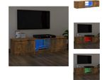 Mobile Tv Vidaxl Con Luci Led In Rovere Fumé 140X40X35,5 Cm - Mobili Tv