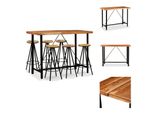 Vidaxl Set Da Bar 7 Pezzi In Legno Massiccio Di Acacia E Legno Di Recupero - Gruppi Da Pranzo