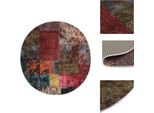 Vidaxl Tappeto Patchwork Lavabile Multicolore φ120 Cm Antiscivolo - Tappeti