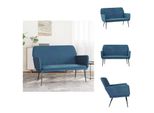 Vidaxl Panca Blu 108X79X79 Cm In Velluto - Panche