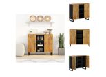 Vidaxl Credenza A 2 Ante 90X33X75 Cm In Legno Massiccio Di Mango - Credenze