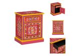 Vidaxl Comodino In Legno Massiccio Di Mango Rosa Dipinto A Mano - Comodini