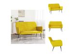 Vidaxl Panca Giallo 108X79X79 Cm In Velluto - Panche