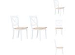 Vidaxl Sedie Da Pranzo 2 Pezzi Bianco Legno Chiaro Legno Massiccio Albero Di Gomma - Sedie Da Pranzo