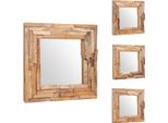 Vidaxl Specchio Decorativo In Teak 60 X 60 Cm Quadrato - Specchio