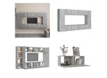 Vidaxl Set Di 8 Pezzi Per Mobile Tv In Cemento Grigio A Base Di Legno - Mobile Tv - Mobile Tv - Mobile Hifi - Mobile Hifi