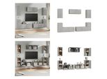 Vidaxl Set Di Mobili Tv 7 Pezzi In Legno Grigio Cemento - Set Di Mobili Tv - Set Di Mobili Tv - Parete Attrezzata - Parete Attrezzata