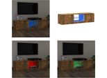 Vidaxl Mobile Tv Con Luci Led In Rovere Fumé 140X40X35,5 Cm - Mobile Tv - Mobile Tv - Supporto Tv - Mobile Multimediale