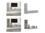 Vidaxl Set Di Mobili Tv 4 Pezzi In Legno Grigio Cemento - Set Di Mobili Tv - Mobile Tv - Mobile Tv - Porta Tv