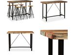 Vidaxl 7 Pezzi. Set Da Bar In Legno Massiccio Antico - Set Da Bar - Set Da Bar - Tavolo Da Bar E Sgabelli Da Bar - Tavoli Da Bar