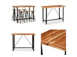 Vidaxl Set Da Bar 7 Pezzi In Legno Massiccio Di Acacia E Legno Di Recupero - Set Da Bar - Set Da Bar - Tavolo E Sgabelli Da Bar - Tavoli Da Bar