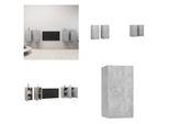 Vidaxl Mobili Tv 4 Pz. Grigio Cemento 30,5X30X60 Cm Materiale A Base Di Legno - Mobiletto Tv - Mobiletti Tv - Mobiletti Tv Sospesi - Mobiletti Tv Sospesi