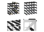 Vidaxl Portabottiglie Per 20 Bottiglie In Pino Massiccio Nero - Portabottiglie - Portabottiglie - Supporto Per Vino - Portabottiglie