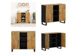 Vidaxl Credenza A 2 Ante 90X33X75 Cm In Legno Massiccio Di Mango - Credenza - Credenze - Armadio - Armadio Portaoggetti