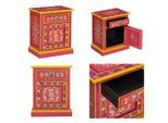 Vidaxl Comodino In Legno Di Mango Massiccio Rosa Dipinto A Mano - Comodino - Tavolino - Tavolino - Tavolini