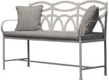 Casa Padrino Panca Da Giardino In Ferro Battuto Art Nouveau Grigio 150 Cm
