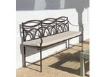 Casa Padrino Panca Da Giardino In Ferro Battuto Art Nouveau Marrone / Crema 150 Cm