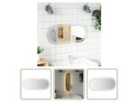 The Living Store Specchio Da Bagno A Led 90X40 Cm Ovale