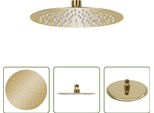 The Living Store Doccia A Pioggia In Acciaio Inox 20 Cm Rotonda Golden