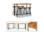 The Living Store Set Da Bar Da 7 Pezzi In Legno Massiccio Di Acacia E Vera Pelle